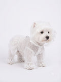 French Vintage Pure White Polka Dot Pet Raincoat | Romantic Lace Trimmed Waterproof Dog Rain Jacket