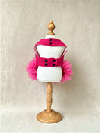 The Magenta Starlight Gown · Sparkly Rhinestone Pet Dress with Voluminous Tulle Skirt