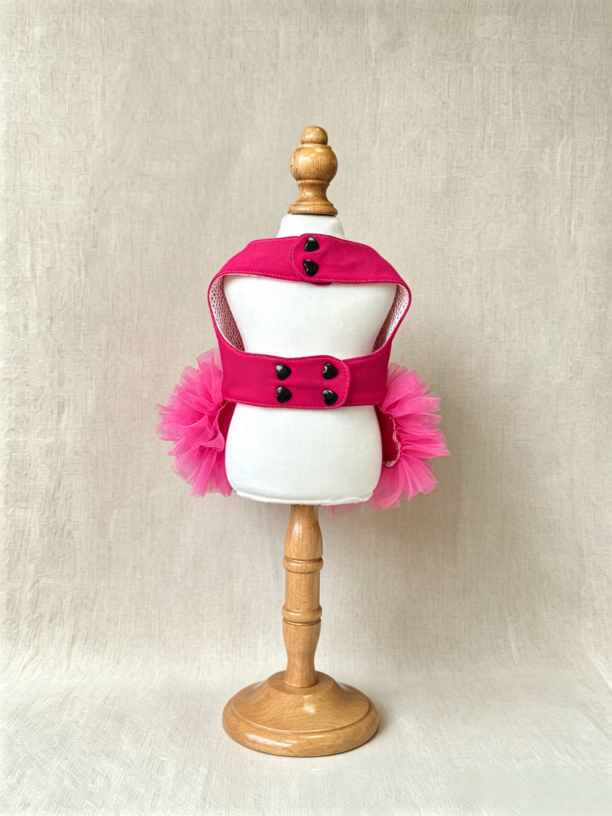 The Magenta Starlight Gown · Sparkly Rhinestone Pet Dress with Voluminous Tulle Skirt