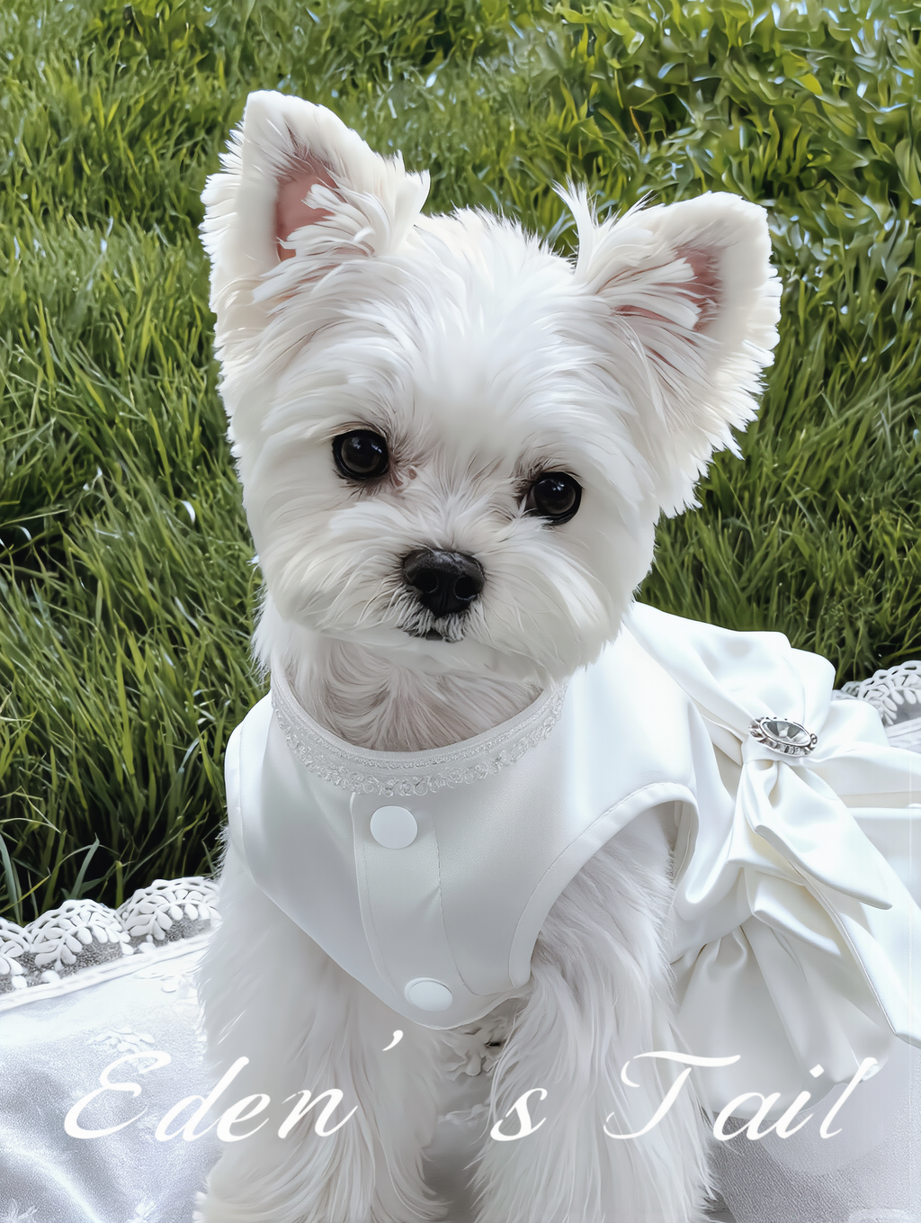 Handmade Luxury Satin Dog Dress for Elegant Pets