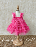 Tian Silk Cotton & Mesh Ruffle Dog Dress | Pink Layered Tulle Party Dress