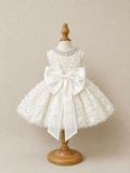 Custom Handmade Dog Princess Dress | Crystal-Embellished Satin Bow Ball Gown