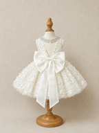 Custom Handmade Dog Princess Dress | Crystal-Embellished Satin Bow Ball Gown