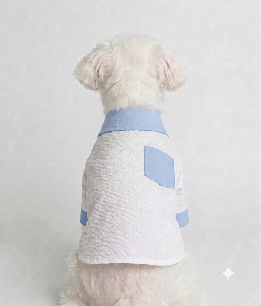 Breathable Linen Seersucker Dog Shirt for Dogs