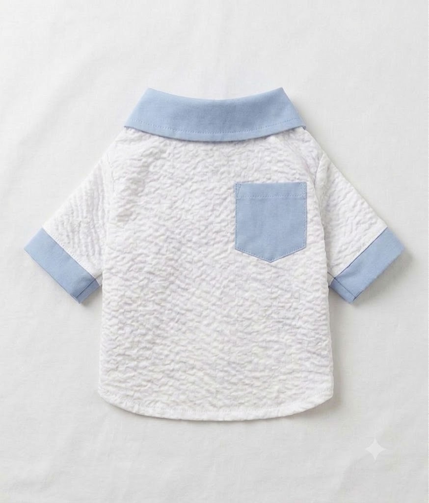 Breathable Linen Seersucker Dog Shirt for Dogs