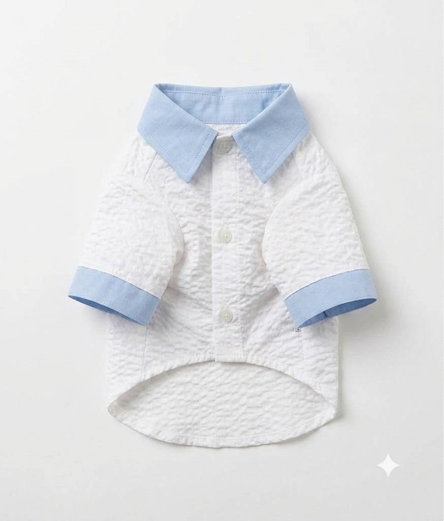 Breathable Linen Seersucker Dog Shirt for Dogs