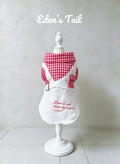 Cherry Gingham Suspender Dog Shirt