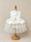 Custom Handmade Satin Dog Vest with Tulle Skirt