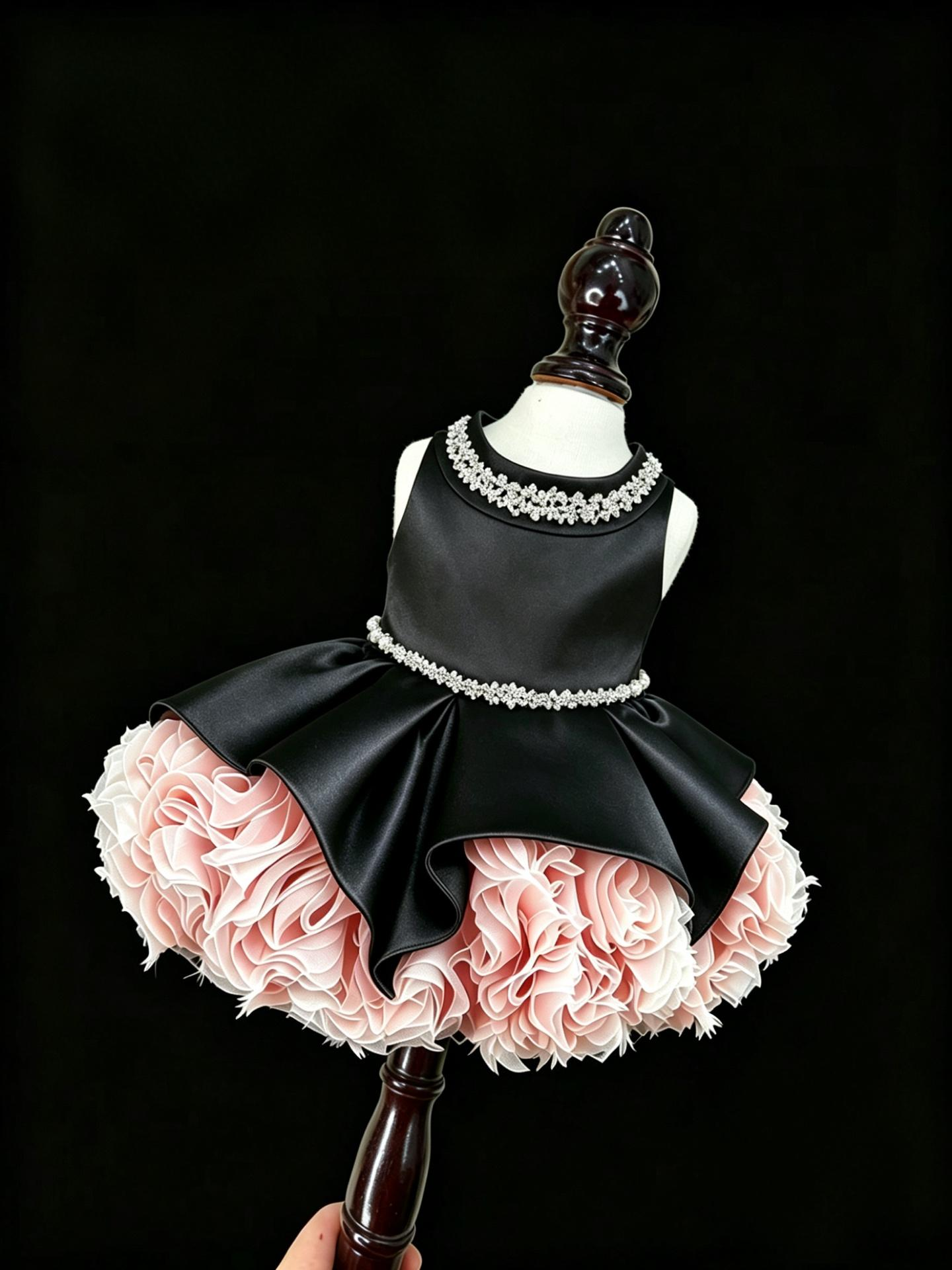 Custom Handmade Dog Dress | Midnight Rose Dress
