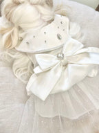 Custom Handmade Satin Dog Vest with Tulle Skirt