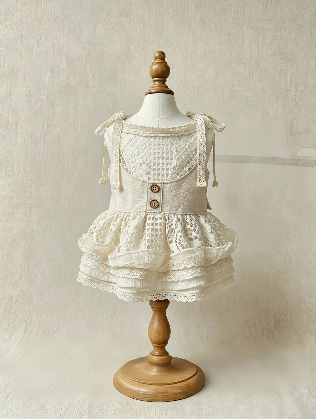 Tencel Linen & Pure Cotton Crochet Pet Dress