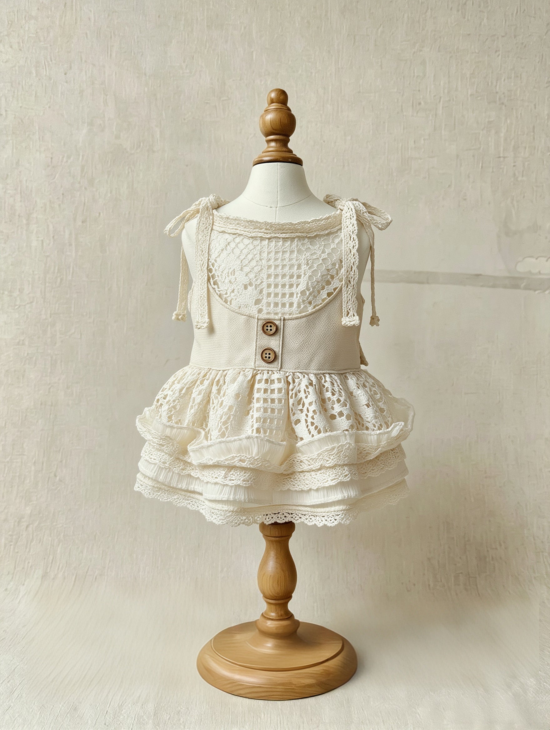 Tencel Linen & Pure Cotton Crochet Pet Dress