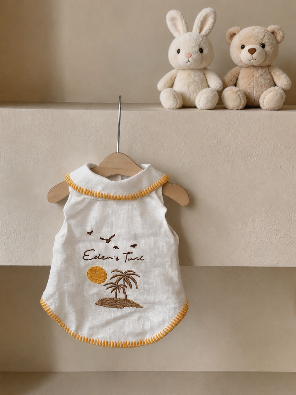 Custom Handmade Cotton Linen Dog Shirt | Sunset Island