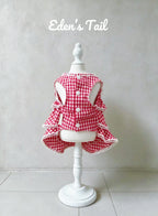 Cherry Gingham Ruffle Dog Dress