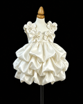 Custom-made handcrafted 3D satin dress