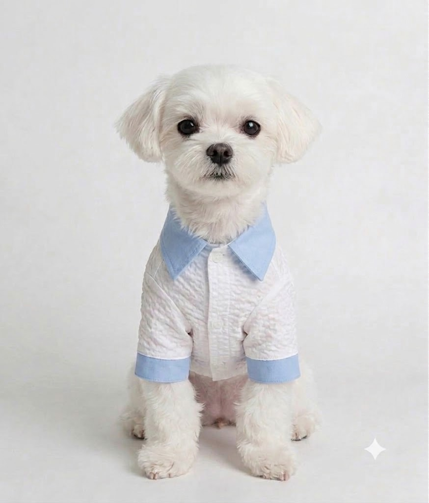 Breathable Linen Seersucker Dog Shirt for Dogs