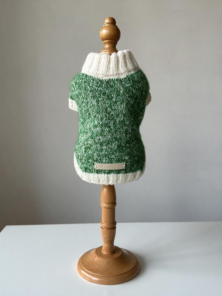 Chunky Tweed Knitted Dog Sweater - Warm Winter Turtleneck Pet Clothes for Small Dogs & Cats