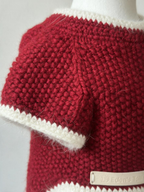 Red Chinese Style Knitted Dog Sweater Coat - Warm Plush Pet Tang Outfit  for Small Dogs & Cats