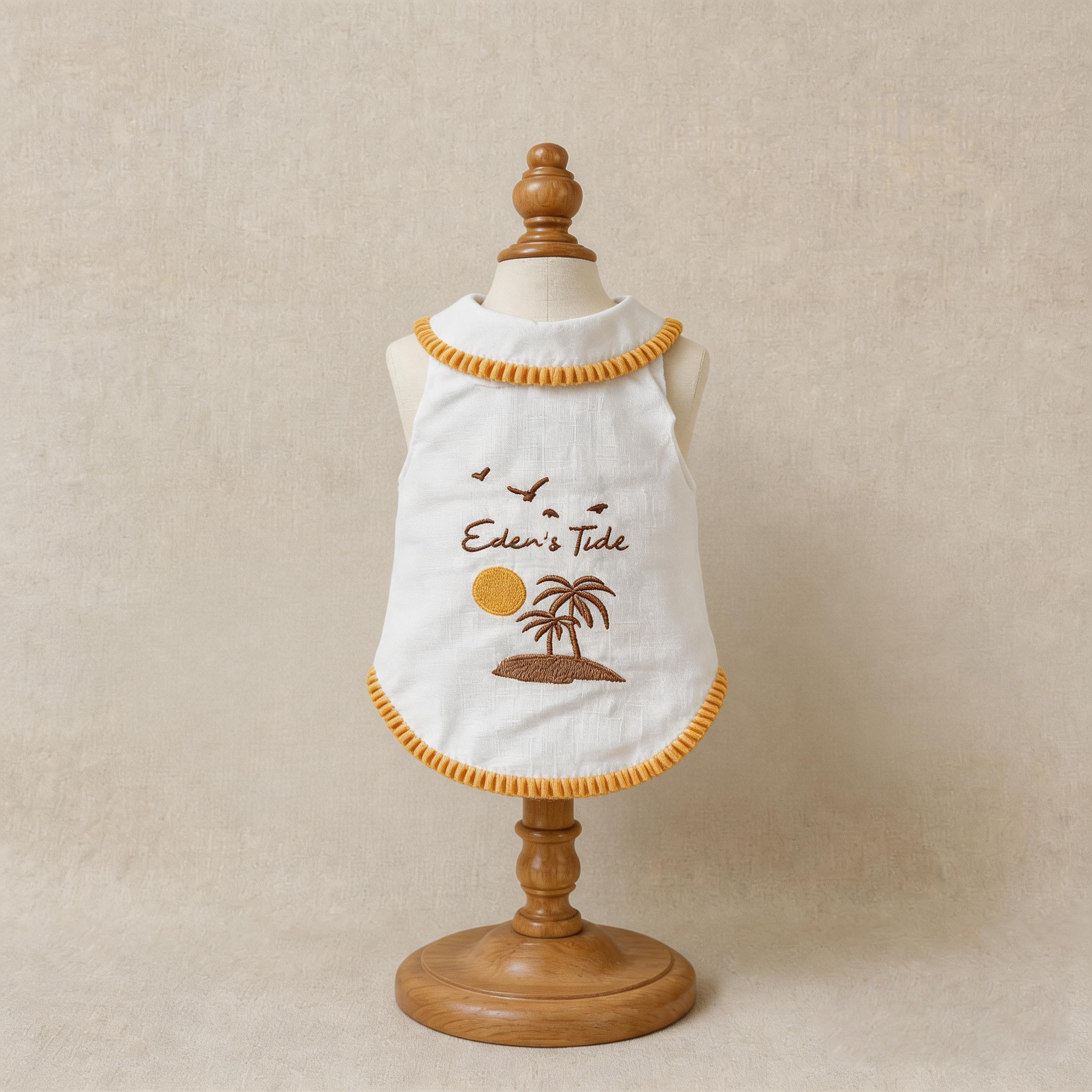 Custom Handmade Cotton Linen Dog Shirt | Sunset Island